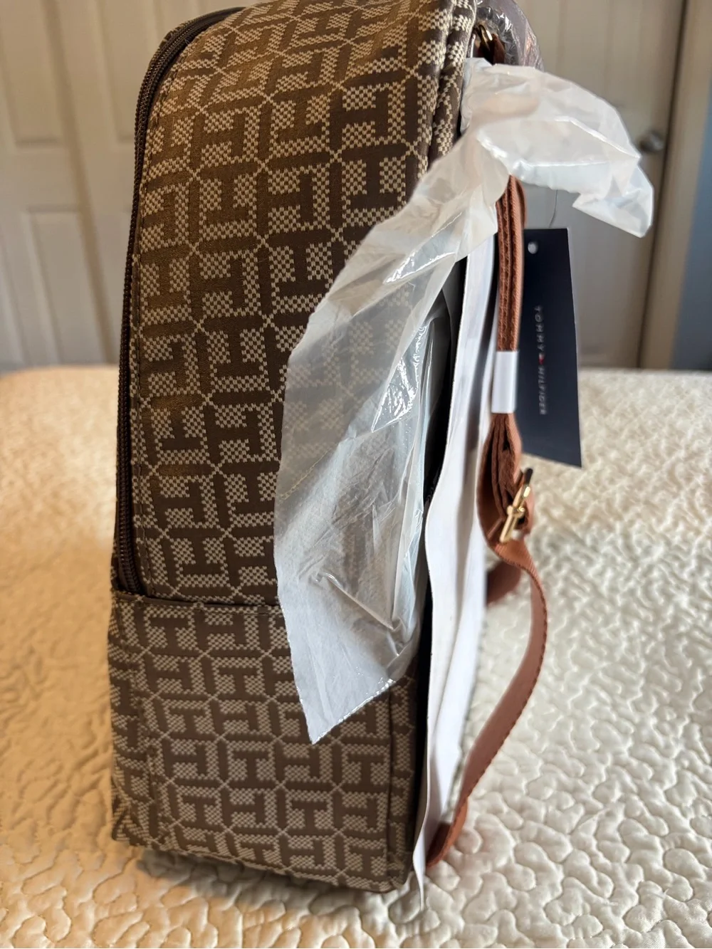 Tommy Hilfiger Brown & Cream Monogram Backpack